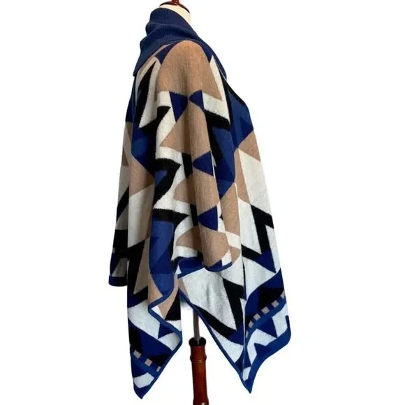 Mint! Peruvian Connection Sweater Poncho Cowl Neck Baby Alpaca Wool O/S - Picture 4 of 8